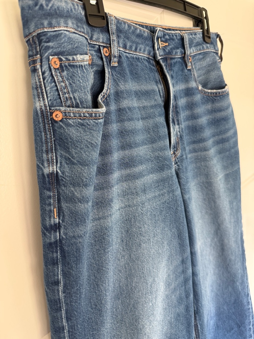 American Eagle Outfitters Super High-Rise Baggy Wide Leg Ankle Jeans - Blue - Picture 4 of 7
